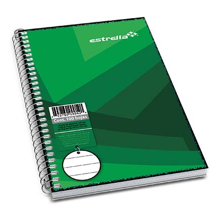 Libreta estrella 1/8 espiral raya 50 hjs