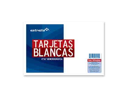 TARJETA ESTRELLA HEMEROGRAFICA 100 HJS 4X6 BLANCA