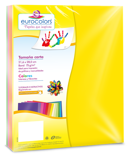 Papel cortado eurocolors carta arcoiris neon c/100