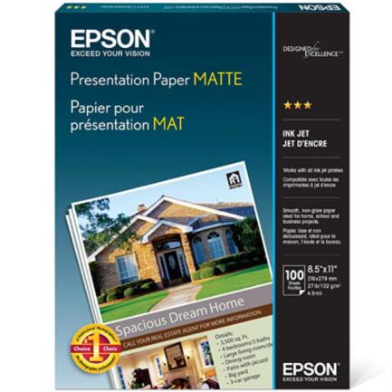 Papel epson 8.5"x11" carta dpi 720 c/100