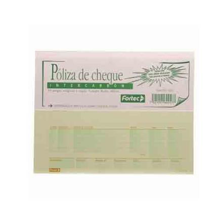 Poliza de cheques intercarbon  ½ oficio 25 jgs