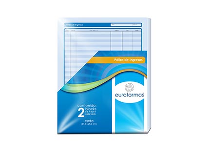 Poliza ingreso euroformas  carta 50h c/2 blocks