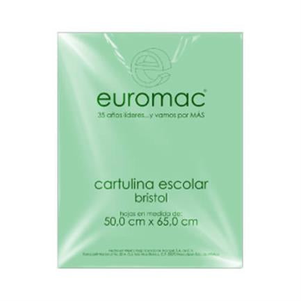 Cartulina euromac bristol verde 50x65 pqt/100h