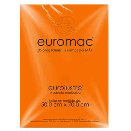 Papel lustre euromac naranja 50x70 25 hojas