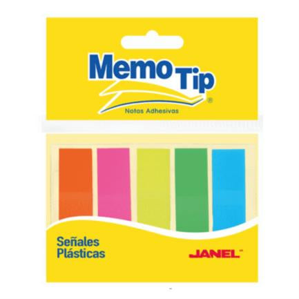 Banderitas janel señales neon plastico 1/2"x1.69" c/24