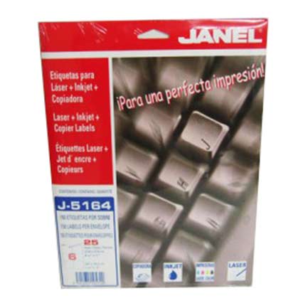 Etiqueta janel 108 carta laser j5164 c/25hjs de 6 etiq.