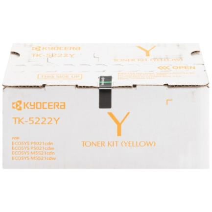 Tóner Kyocera TK-5222Y 1.2K Páginas Compatible P5021cdn/P5021cdw/M5521cdn/M5521cdw Color Amarillo