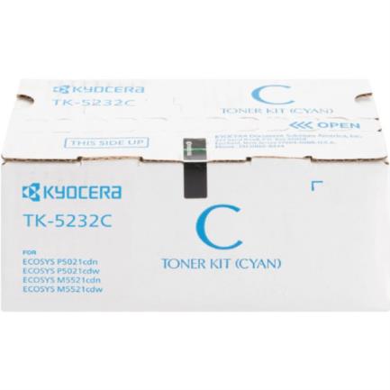 Tóner Kyocera TK-5232C Alta Capacidad 2.2K Páginas Compatible P5021cdn/P5021cdw/M5521cdn/M5521cdw Color Cian