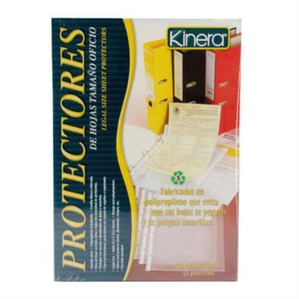 Protector hojas kinera oficio caja c/50