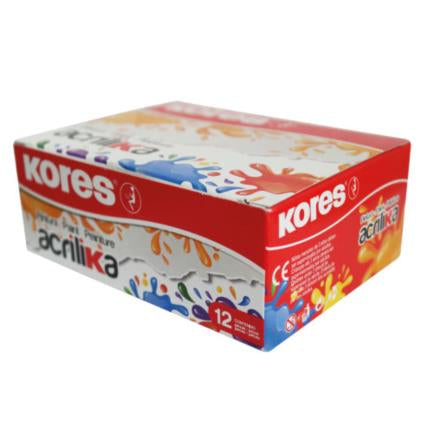 Pintura acrilica kores 20 ml turquesa c/12 botes