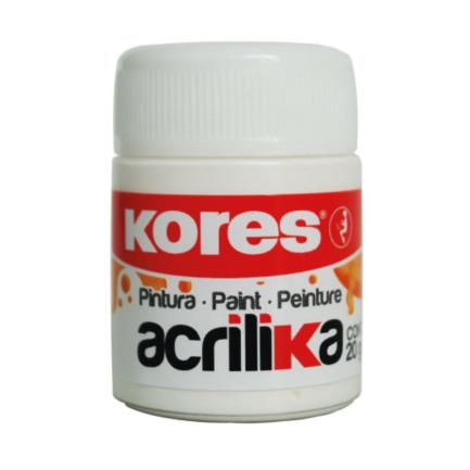 Pintura acrilica kores 20 ml blanco c/12 botes