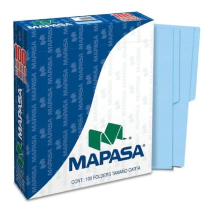 Folder Mapasa Carta Multicolor Color Azul Pastel Pqte 100F
