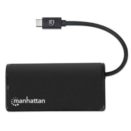 Hub Manhattan USB 3.2 Gen1 4 Puertos Color Negro