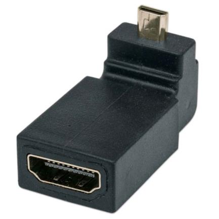 Adaptador Manhattan HDMI H-M Ángulo 90 grados Hacia Arriba Color Negro