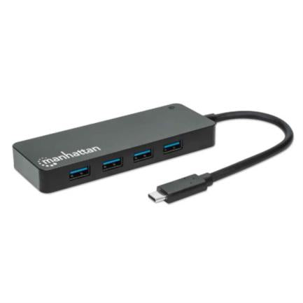 Hub Manhattan USB 3.2 Gen1 Tipo C 4 Puertos USB-A