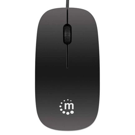 Mouse Manhattan Económico Óptico Silueta USB 1000 ppp Color Negro