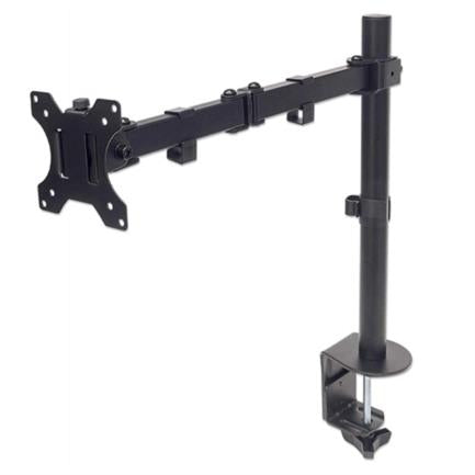Soporte Monitor Manhattan 13" a 32" Escritorio Brazos Doble Articulación Color Negro