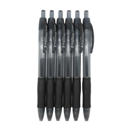 Bolígrafo Nextep Gel Retráctil Mediano 0.7mm Color Negro C/6