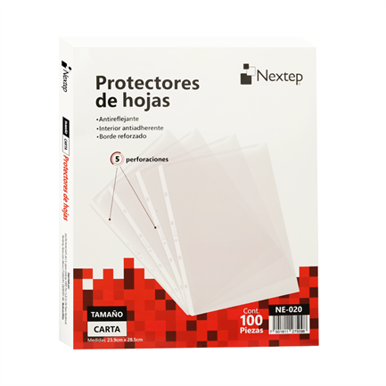 Mica Nextep Económica Protector Hoja Carta, Caja c/100 Pzas