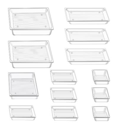 Juego de 13 Organizadores para Cajón Nextep Transparente Pet