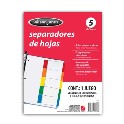 Separador acco tab 15 div sin numeración