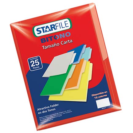 Folder bitono mapasa t.carta rojo c/25