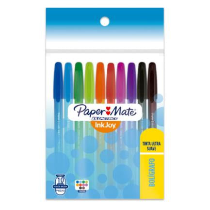 Boligrafo papermate kilometrico 1.0mm colores surtidos c/10