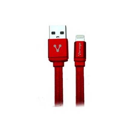 Cable vorago cab-119 rojo usb-apple lightning 1 metro rojo b
