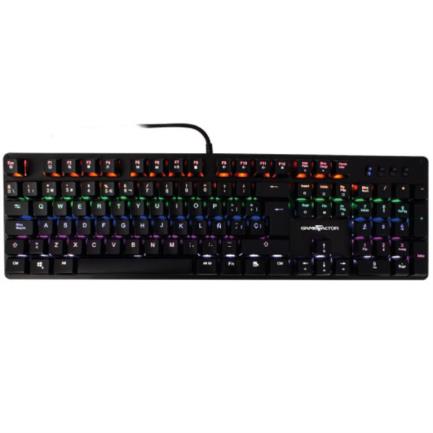 Teclado Mecánico Game Factor KBG400-BL Rainbow Switch Azul USB Color Negro