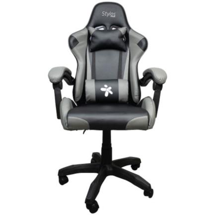 Silla Stylos Gamer Brazo Ajustable Color Negro-Gris