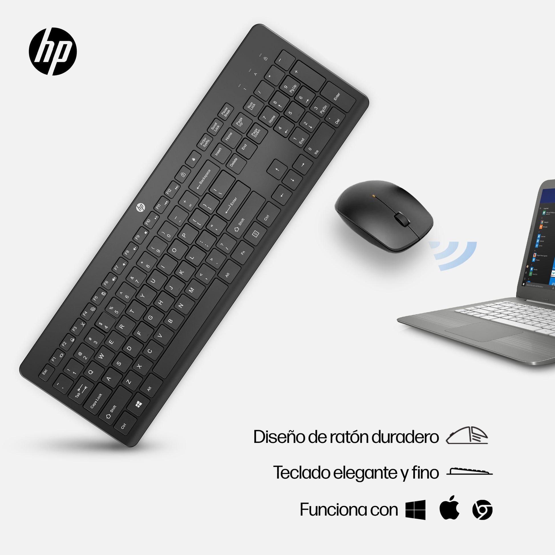 Kit Teclado y Mouse HP Inalámbrico 230 Color Blanco – Venpli