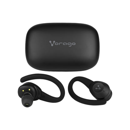 Audífonos Vorago ESB-500-PLUS Bluetooth 5.0 TWS Manos Libres Estuche Carga Color Negro