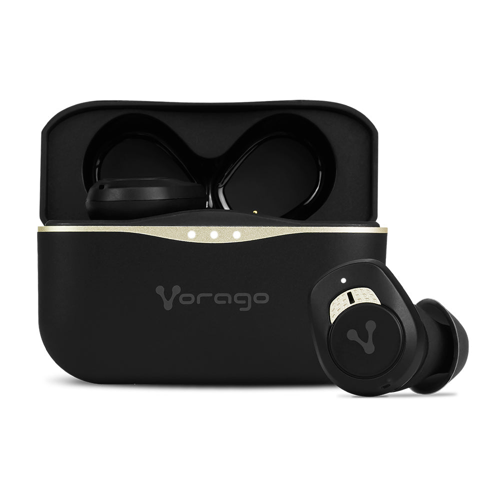 Audífonos Vorago ESB-600-ANC Bluetooth TWS IPX5 Touch Cancelación de Activa de Ruido Estuche de Carga Color Negro