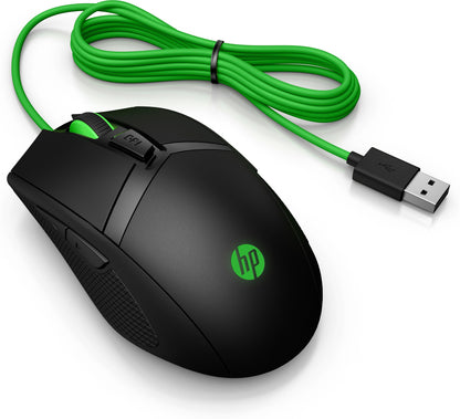 Mouse HP 300 Pavilion Gaming 5000 dpi Color Negro-Verde