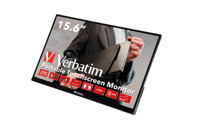 Monitor Verbatim Portátil 15.6" Full HD Touch Resolución 1920x1080 Color Negro